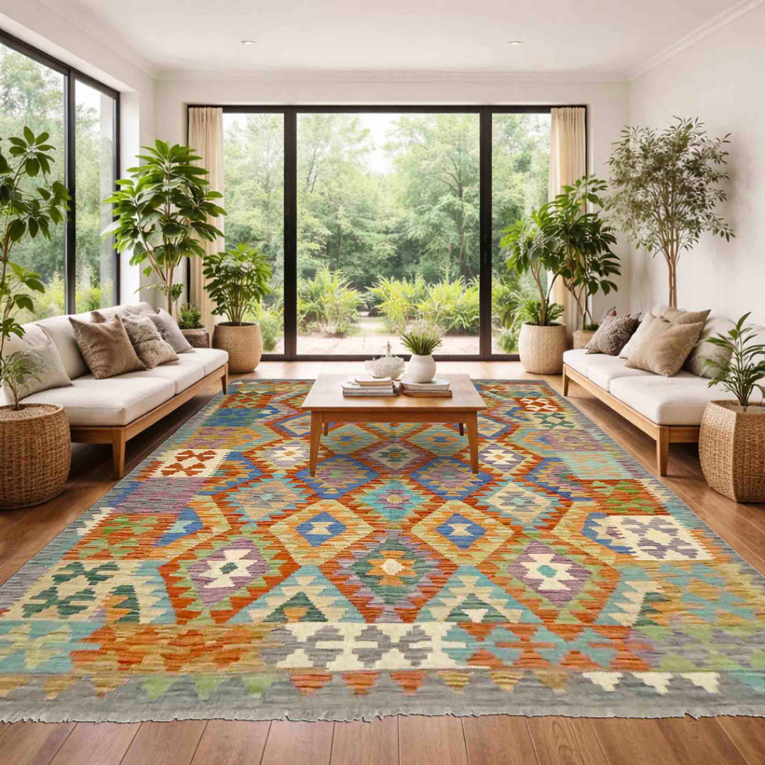 Handmade Vegetable Kilim 5' 8" x 8' 2" - No. AL378101