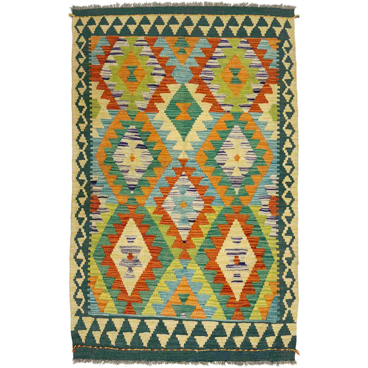 Handmade Afghan Vegetable Kilim 3' 3" x 5' 1" - No. AL769658