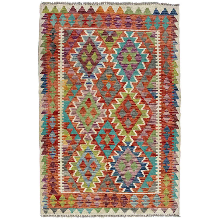 Hand Made Afghan Kilim 3' 5" x 4' 11" - No. AL685990