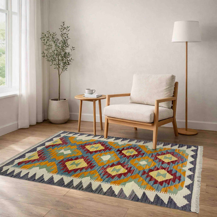 Handmade Vegetable Kilim 2' 10" x 4' 1" - No. AL249707