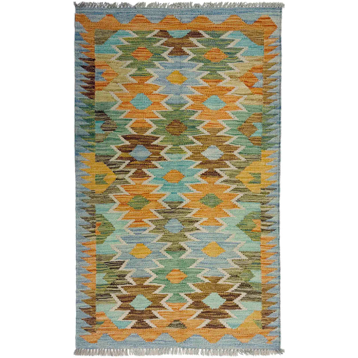 Handmade Vegetable Kelim 2' 8" x 4' 4" - No. AL223036
