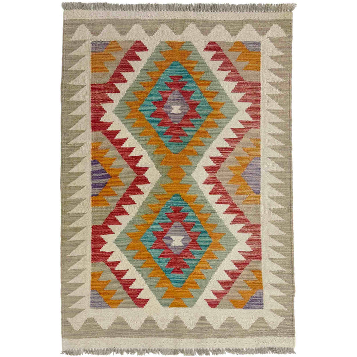 Hand Knotted Afghan Style Kilim 2' 9" x 4' 0" - No. AL702219
