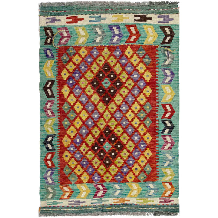Handmade Turkish Design Wool Kilim 2' 7" x 4' 0" - No. AL225901