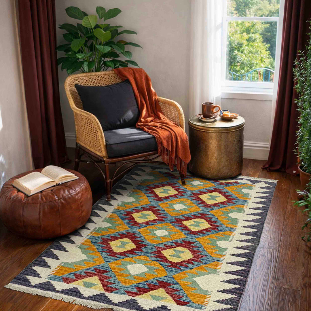 Small Size Chobi Kilim 2' 10" x 4' 2" - No. AL652086