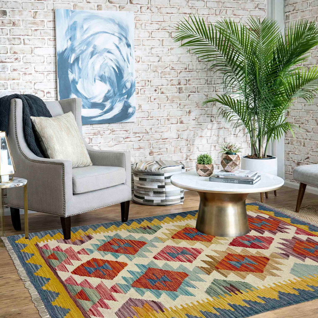 Hand Knotted Flatweave Kilim 2' 7" x 4' 2" - No. AL619145