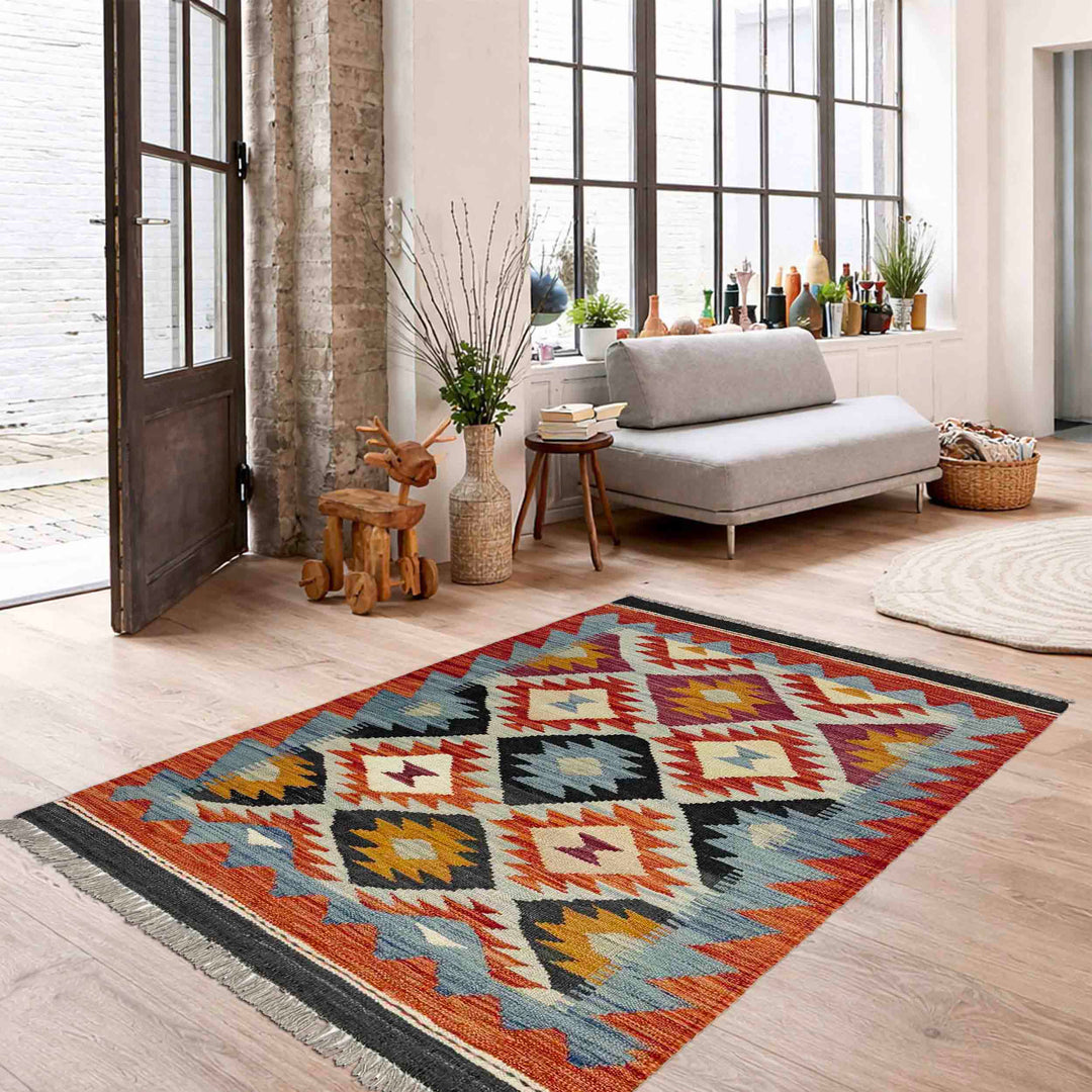 Handmade Vegetable Kilim 2' 8" x 4' 2" - No. AL910613