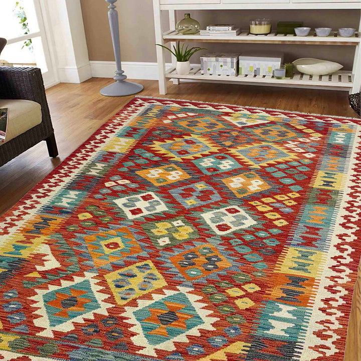 Handmade Vegetable Kelim 4' 4" x 6' 2" - No. AL337162