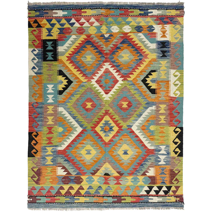 Hand Knotted Flatweave Kilim 4' 11" x 6' 9" - No. AL647560