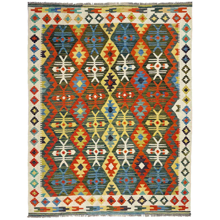 Hand Made Afghan Kilim 5' 1" x 6' 7" - No. AL756274