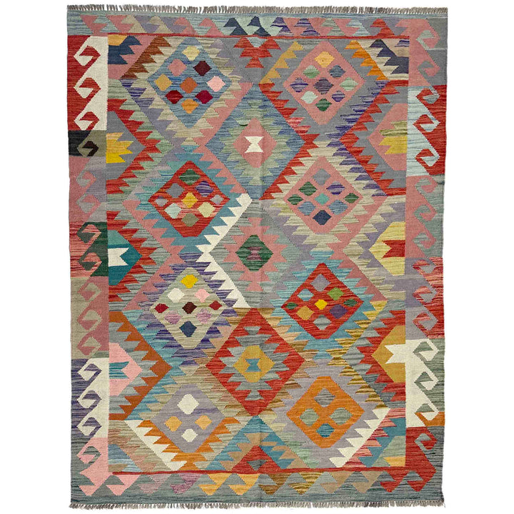 Handmade Vegetable Kelim 4' 11" x 6' 8" - No. AL364790
