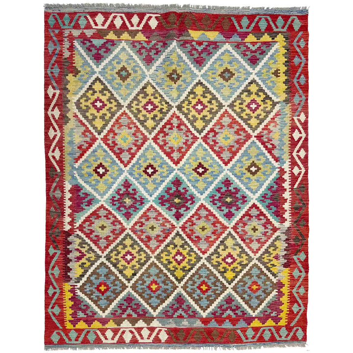 Hand Knotted Afghan Style Kilim 4' 11" x 6' 8" - No. AL447649