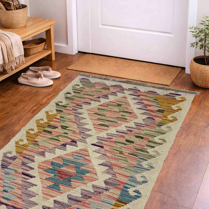 Afghan Vegetable Kilim Rug 1' 10" x 3' 5" Flat-Weave view