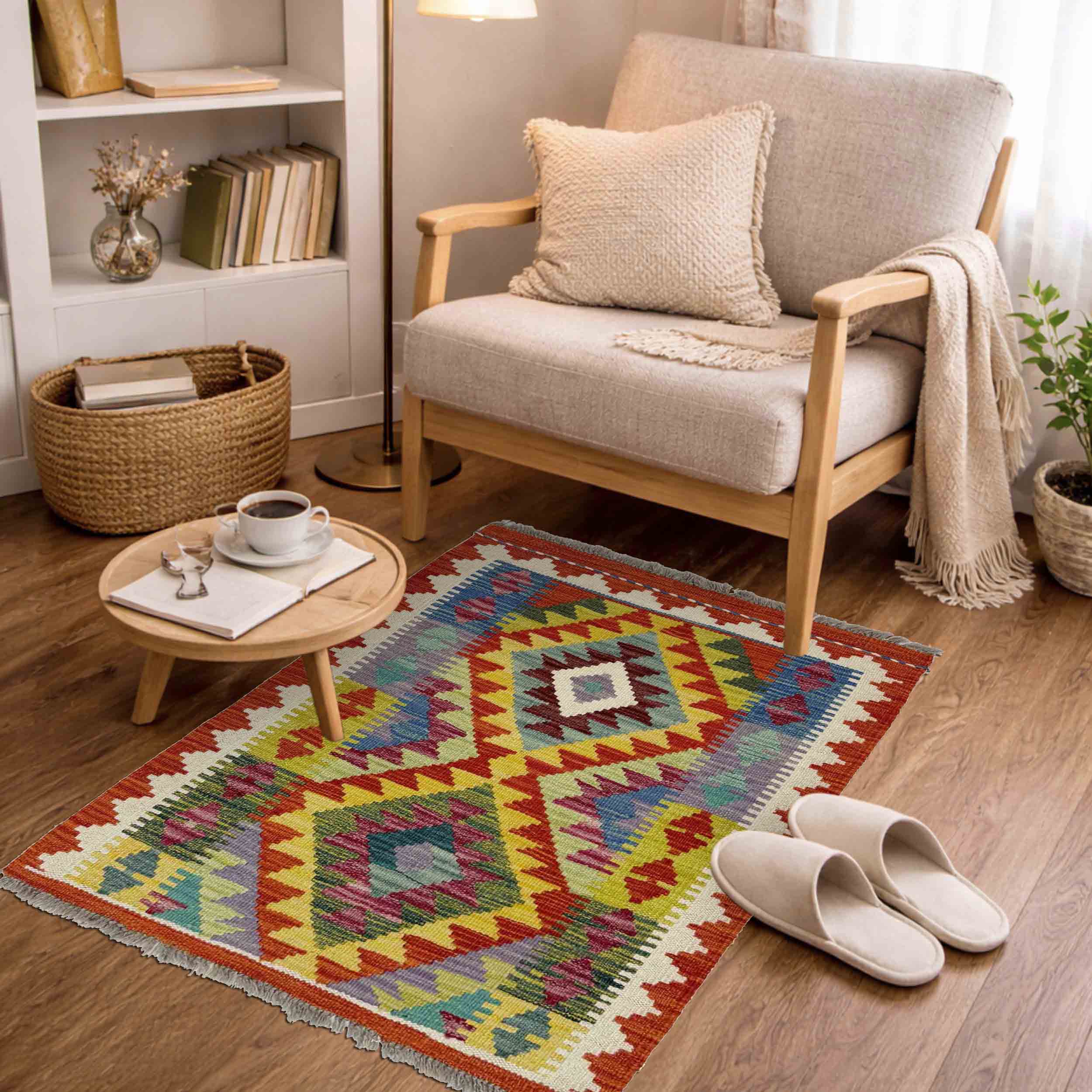 Afghan Vegetable Kilim Rug 2' 2