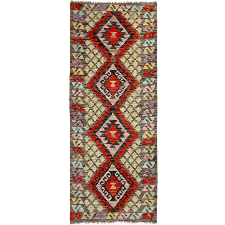Afghan Vegetable Kilim Runner 2' 8" x 6' 9" Flat-Weave
