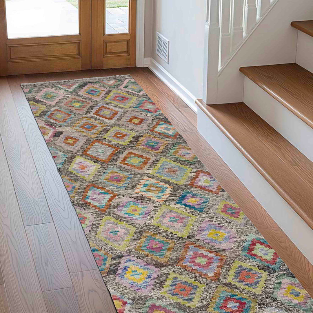 Hand Woven Wool Kelim 2' 1" x 5' 10" - No. AL158785