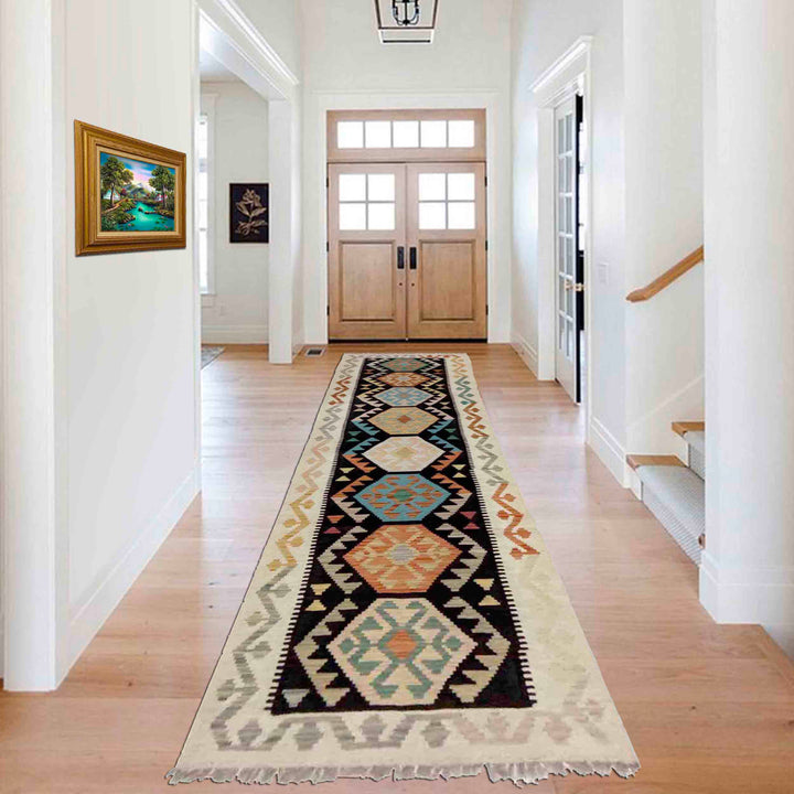 Handmade Vegetable Kilim Runner 2' 7" x 9' 10" - No. AL546529