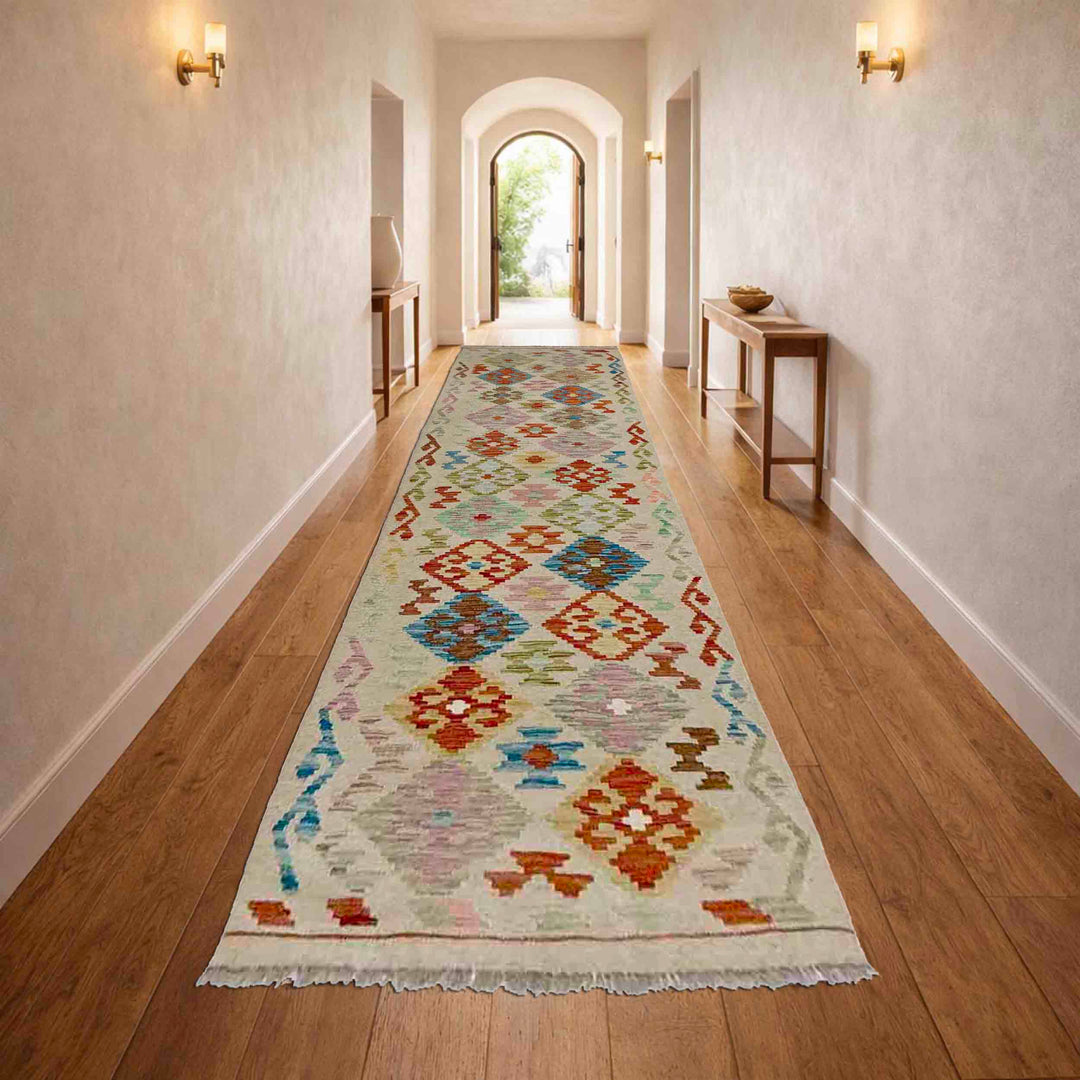 Handmade Vegetable Kelim Runner 2' 8" x 9' 6" - No. AL649799
