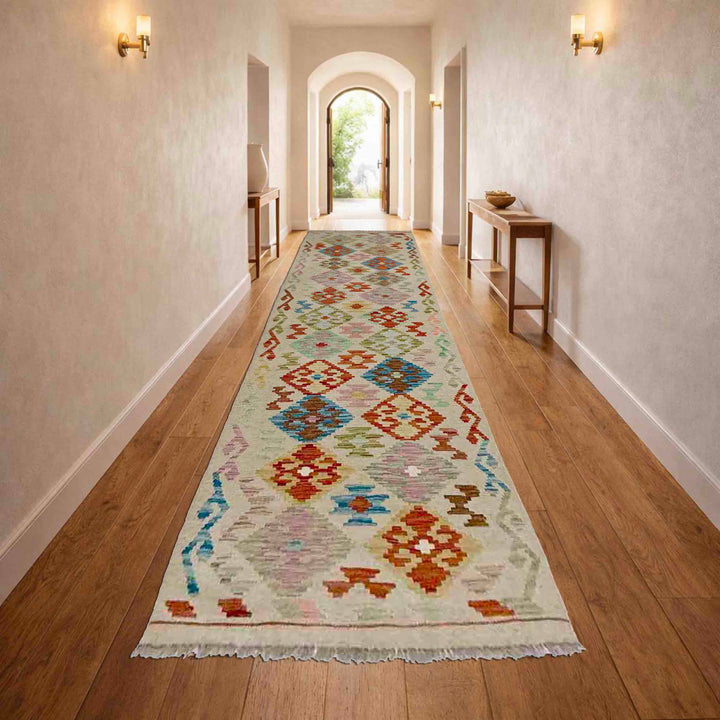 Handmade Vegetable Kelim Runner 2' 8" x 9' 6" - No. AL649799