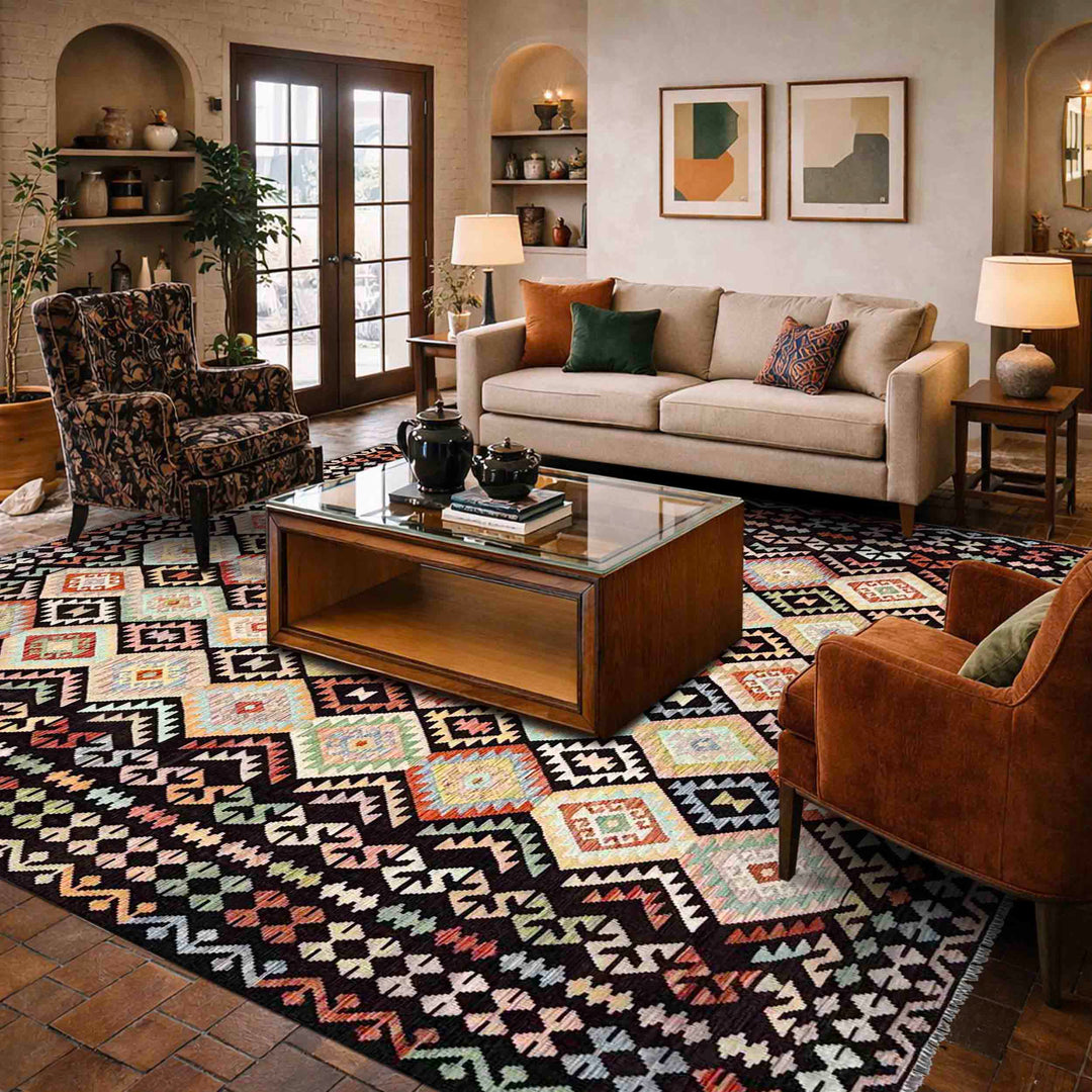 Hand Woven Wool Kelim 10' 0" x 12' 10" - No. AL842414