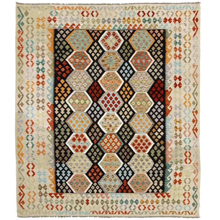 Handmade Turkish Design Wool Kilim 8' 1" x 11' 7" - No. AL468986