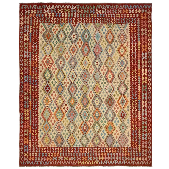 Multi Color ful Flat-Weave Wool Kilim 10' 4" x 12' 7" - No. AL321361