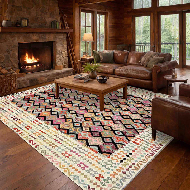 Hand Knotted Afghan Style Kilim 13' 3" x 18' 10" - No. AL261653
