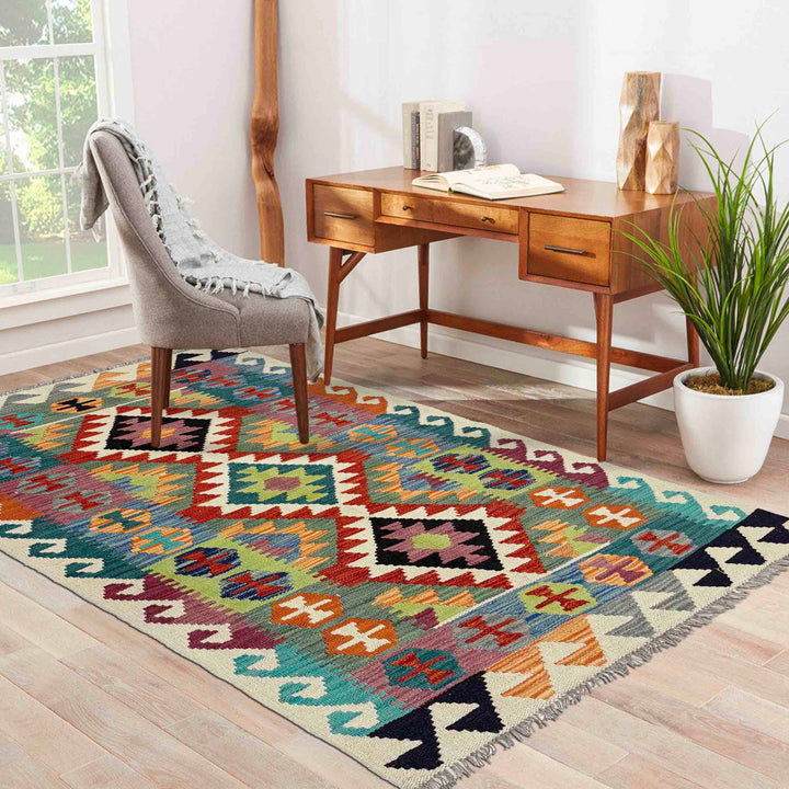 Handmade Vegetable Kilim 3' 3" x 5' 0" - No. AL718011