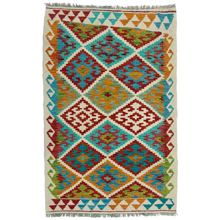 Hand Woven Wool Kelim 3' 0" x 4' 10" - No. AL361107