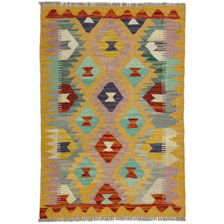 Hand Woven Wool Kelim 2' 10" x 4' 2" - No. AL981671