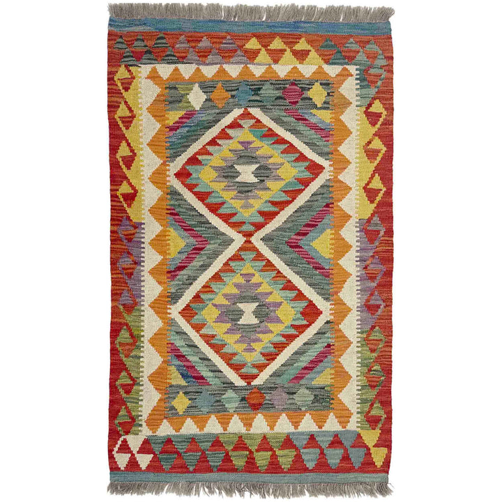 Hand Made Afghan Kilim 2' 9" x 4' 1" - No. AL986762