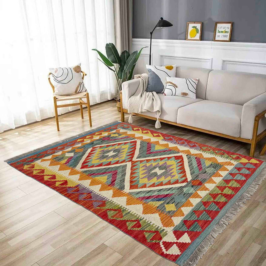 Hand Made Afghan Kilim 2' 9" x 4' 1" - No. AL986762