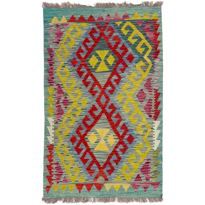Handmade Vegetable Kelim 2' 9" x 3' 11" - No. AL448286