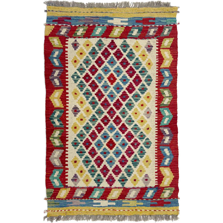 Hand Knotted Afghan Style Kilim 2' 7" x 4' 0" - No. AL186823