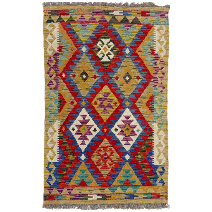 Hand Woven Wool Kelim 2' 7" x 4' 4" - No. AL601593