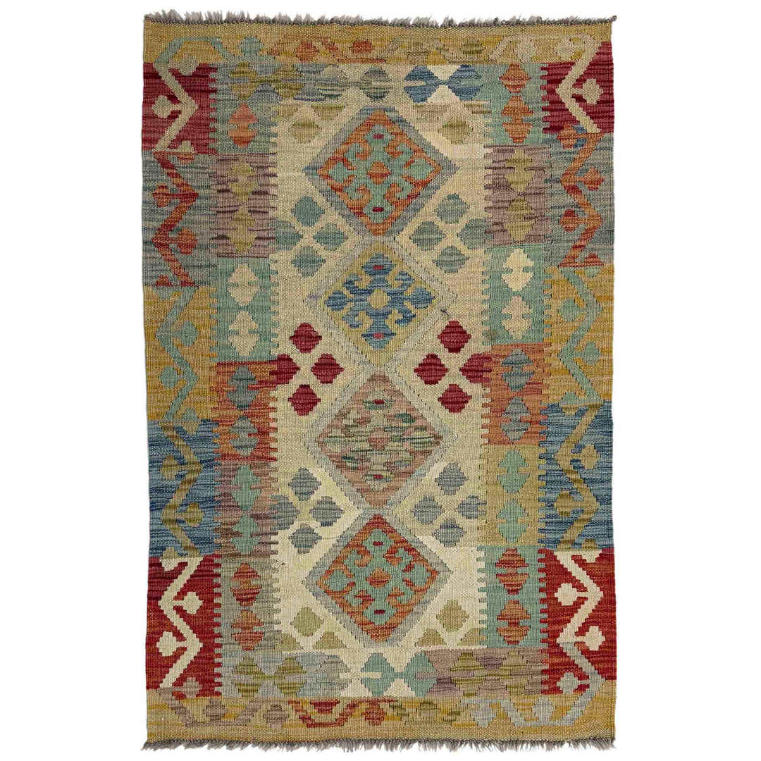 Afghan Vegetable Kilim Rug 2' 6" x 4' 0" Flat-Weave
