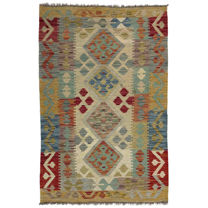 Afghan Vegetable Kilim Rug 2' 6" x 4' 0" Flat-Weave