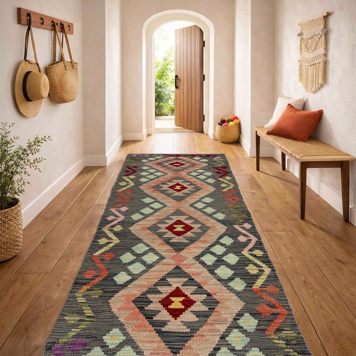 Handmade Turkish Design Wool Kilim Runner 2' 3" x 7' 2" - No. AL739839