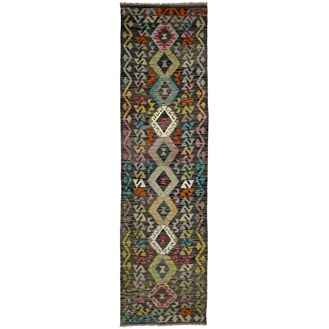 Handmade Afghan Vegetable Kilim Runner 2' 8" x 9' 9" - No. AL822618
