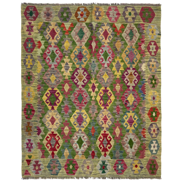 Handmade Turkish Design Wool Kilim 5' 3" x 6' 7" - No. AL112766