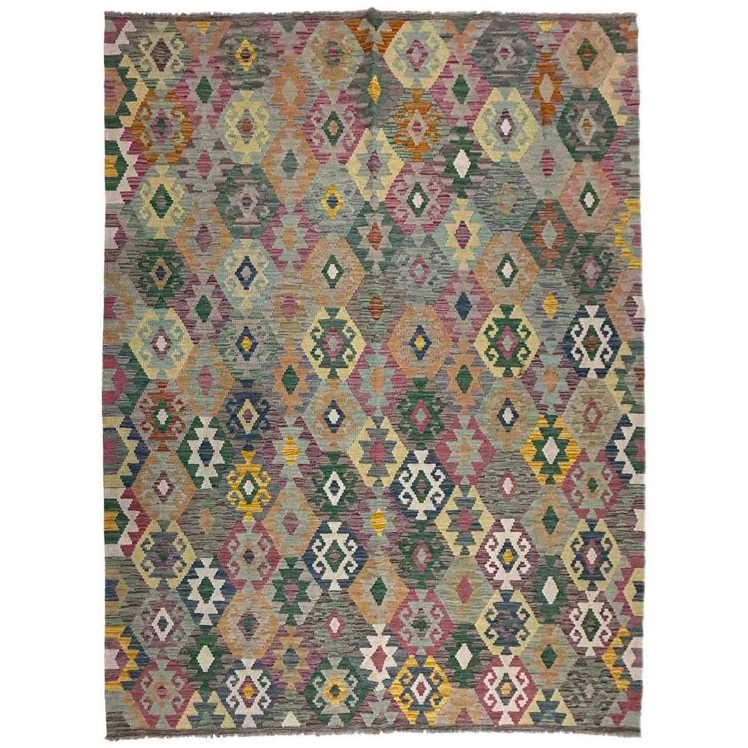 Afghan Vegetable Kilim Rug 5' 10" x 8' 3" Flat-Weave