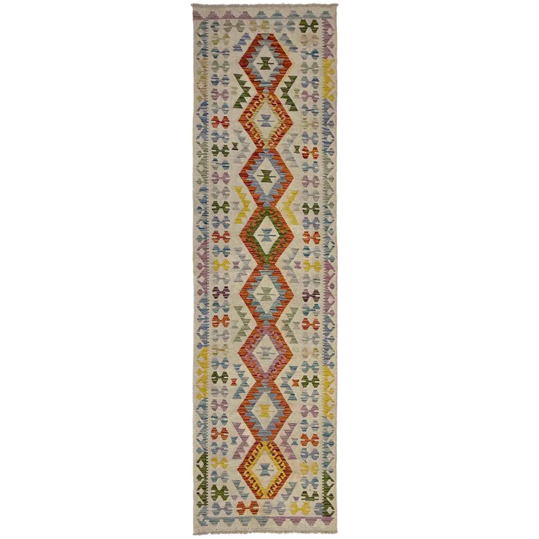 Hand Made Afghan Kilim Runner 2' 6" x 9' 8" - No. AL657242