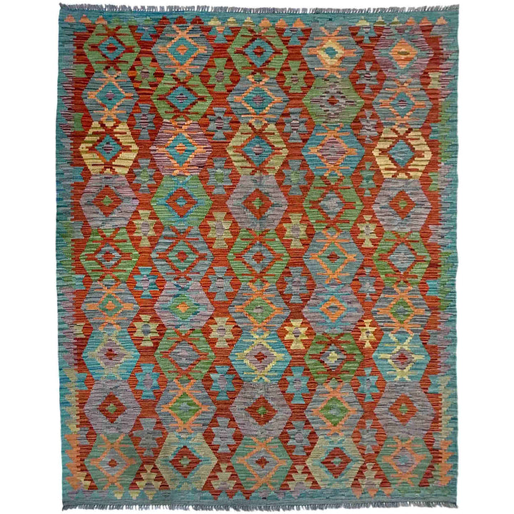 Afghan Vegetable Kilim Rug 5' 11" x 8' 0" Flat-Weave