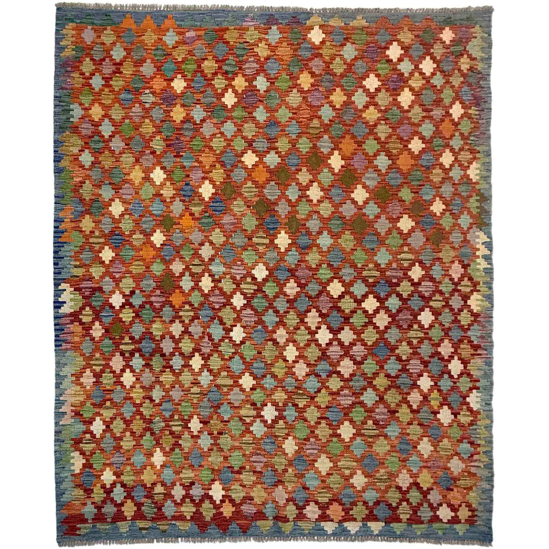 Afghan Vegetable Kilim Rug 5' 11" x 8' 0" Flat-Weave
