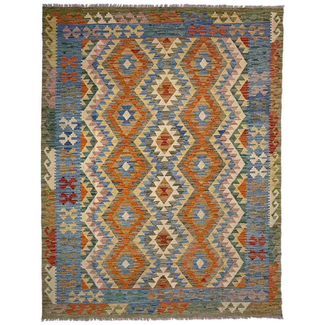 Afghan Vegetable Kilim Rug 5' 9" x 8' 1" Flat-Weave