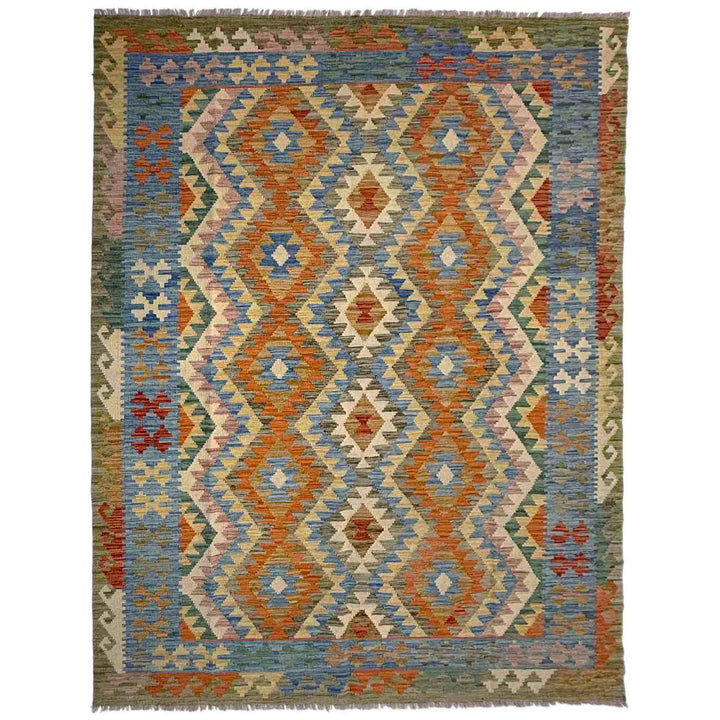 Afghan Vegetable Kilim Rug 5' 9" x 8' 1" Flat-Weave