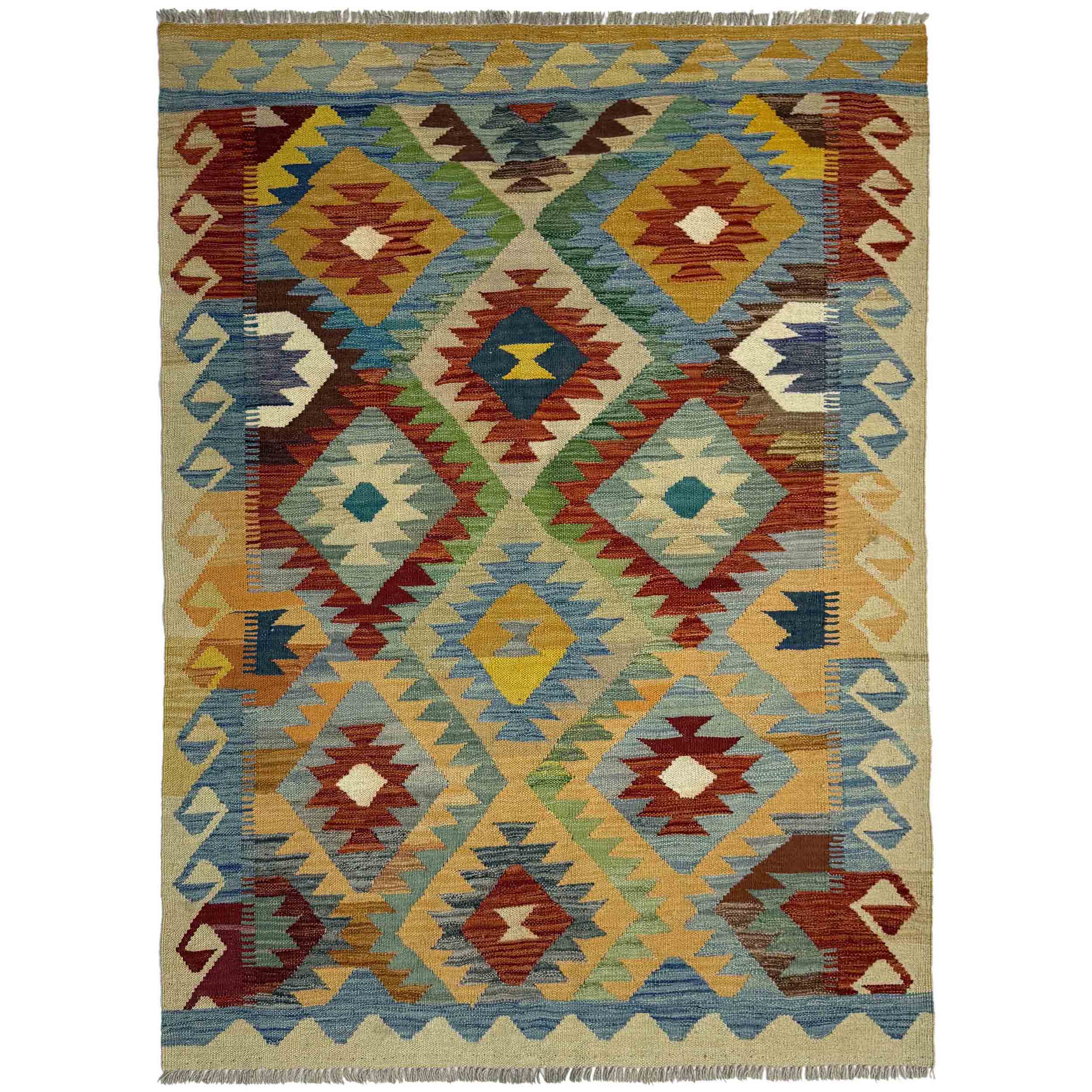 Afghan Vegetable Kilim Rug 4' 2