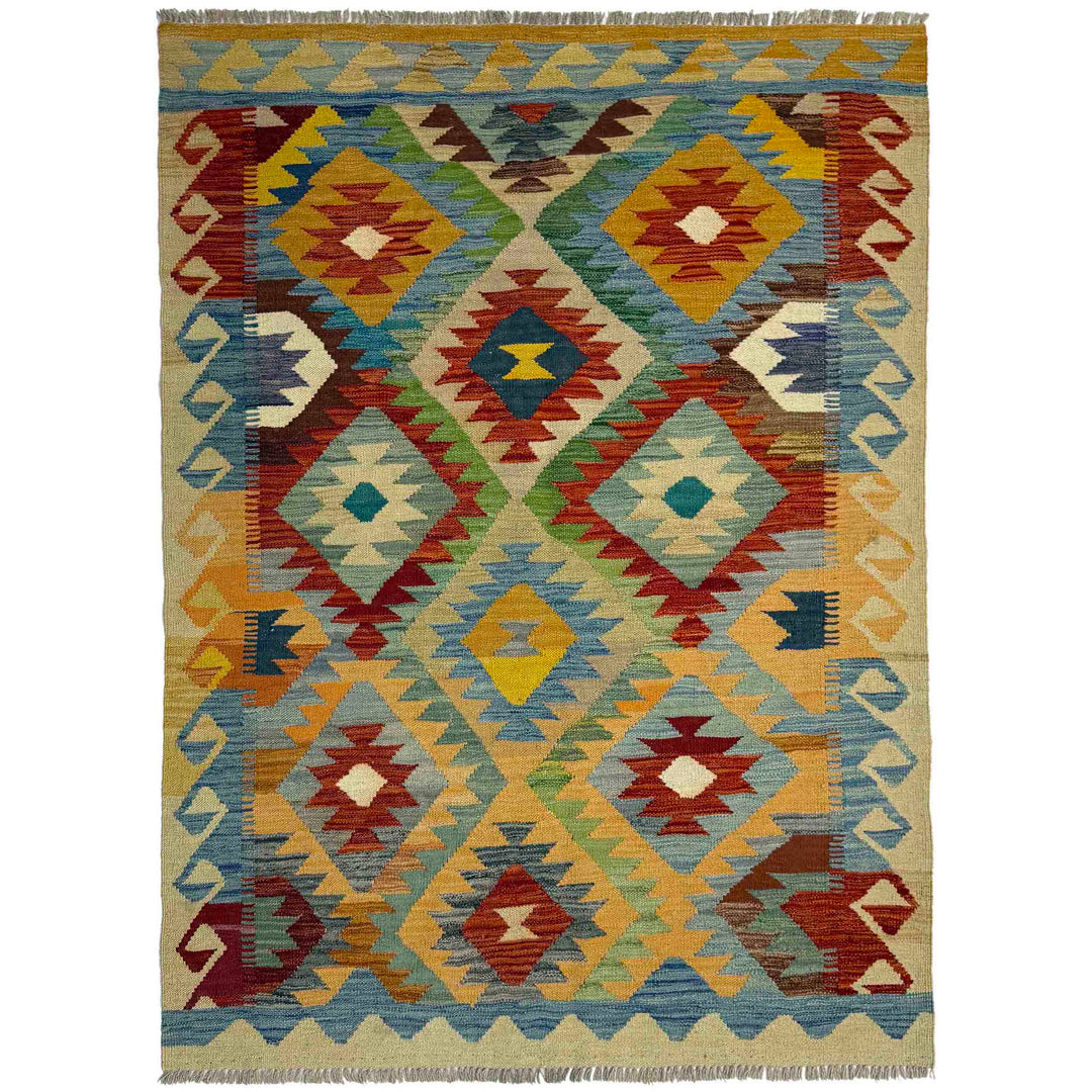 Hand Made Afghan Kilim 4' 2" x 5' 10" - No. AL926961