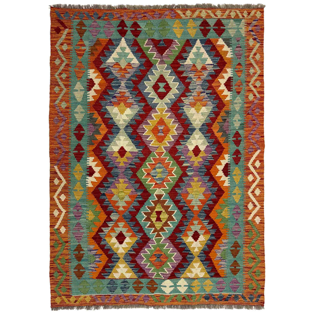 Handmade Vegetable Kilim 4' 4" x 6' 2" - No. AL572709
