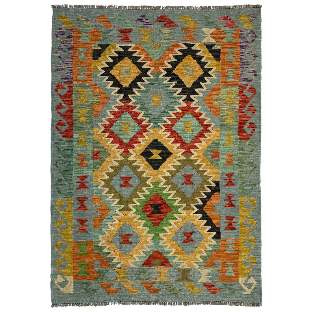 Handmade Vegetable Kelim 4' 0" x 6' 6" - No. AL952893