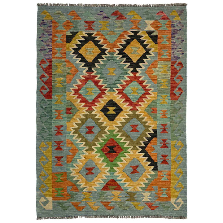 Handmade Vegetable Kelim 4' 0" x 6' 6" - No. AL952893